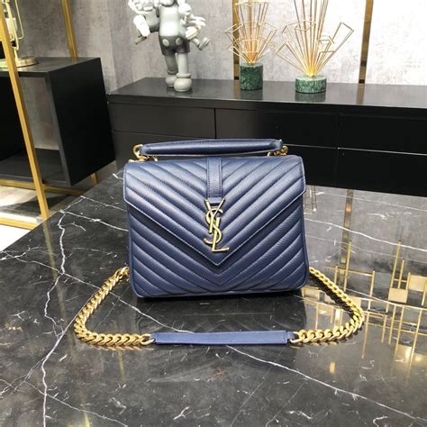 ysl college bag navy blue|ysl college bag suede.